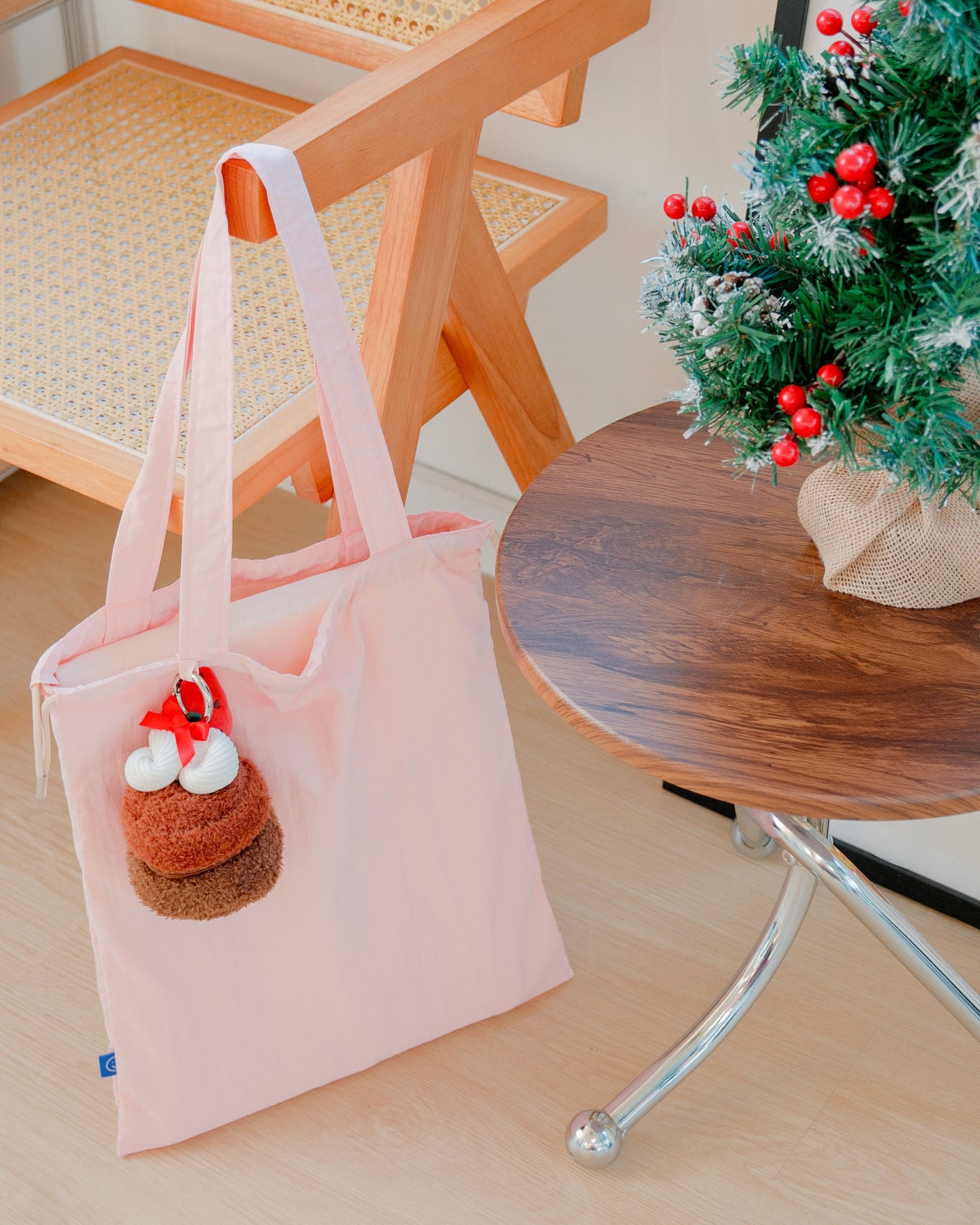 Velvet Strawberry Cake Plushie Totebag