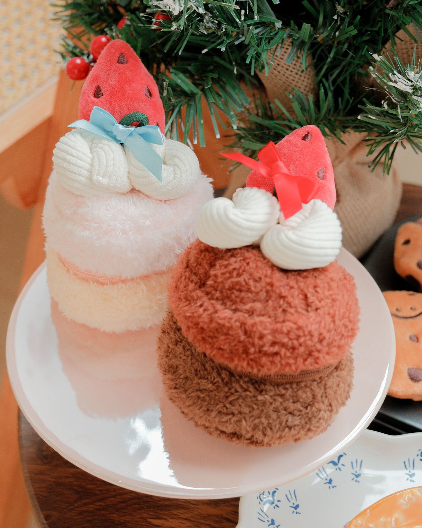 Velvet Strawberry Cake Plushie Totebag