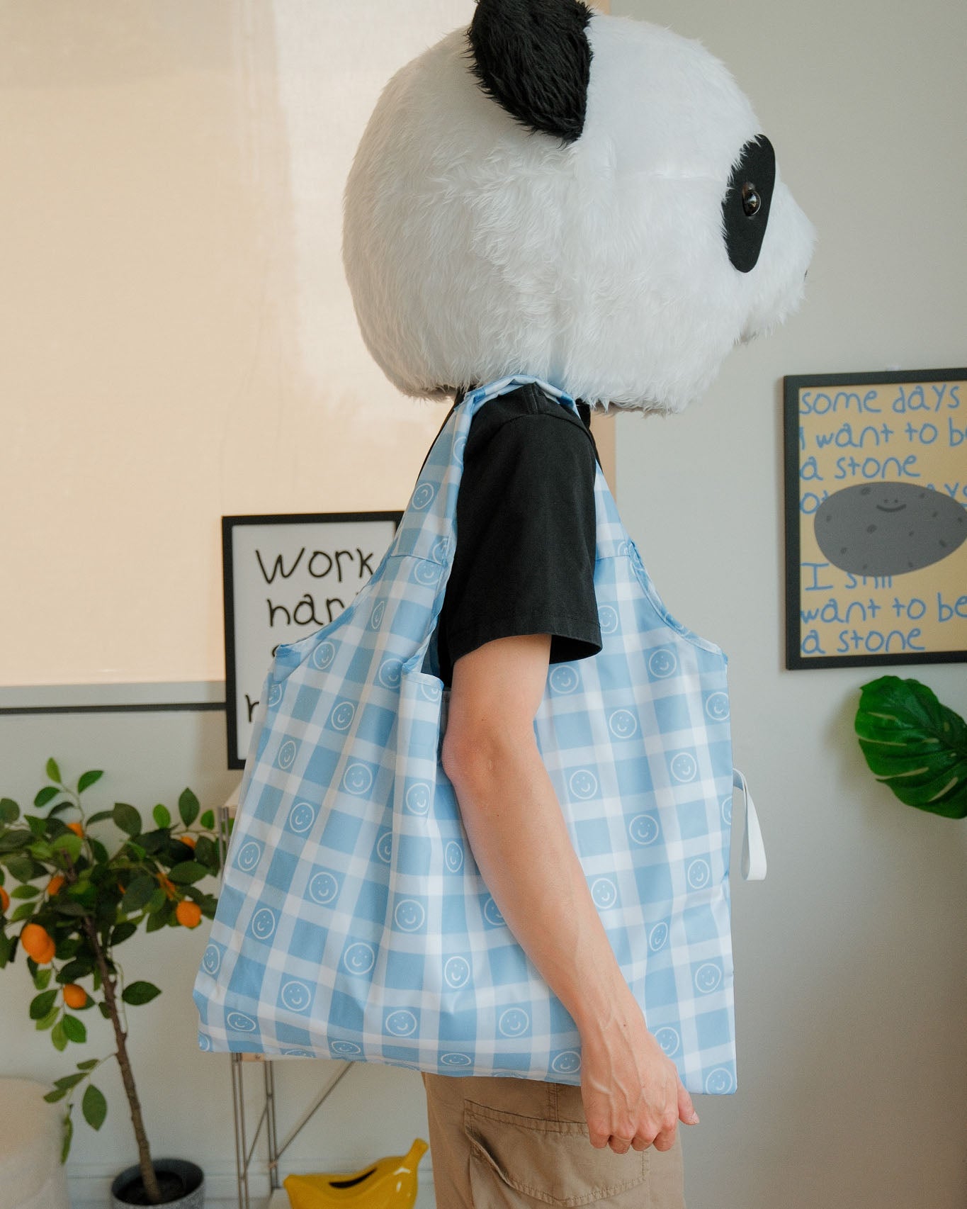 Signature Gingham Smile Foil Reusable Bag