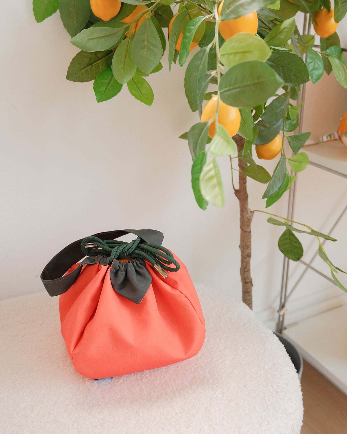 Orange Drawstring Carry Bag