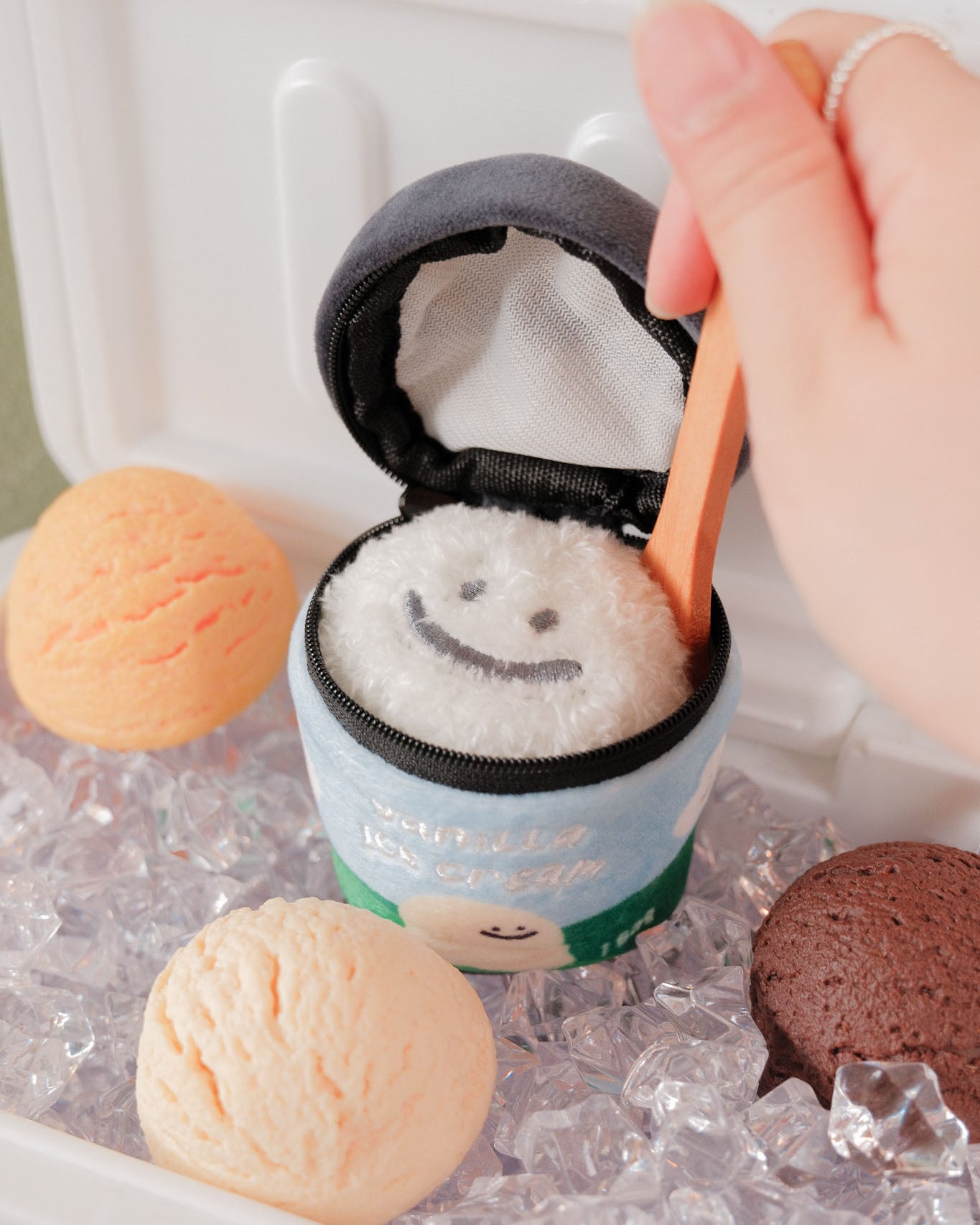 Vanilla Ice Cream Tub Plushie Reusable XL Bag