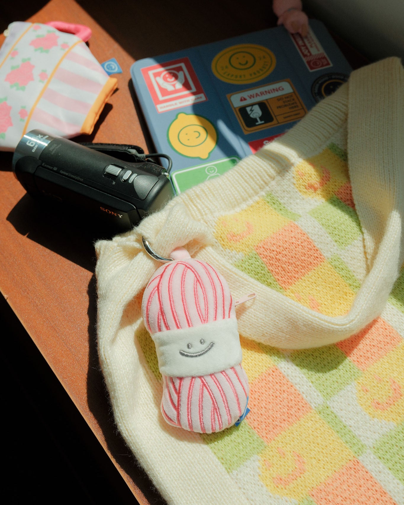 Pink Yarn Plushie Reusable Large Bag