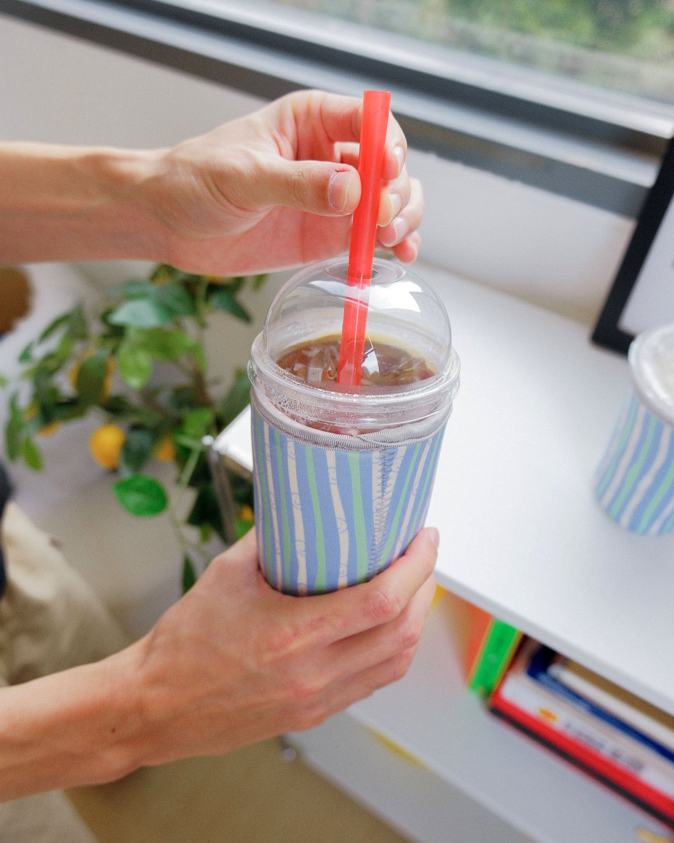 Smile Striped Cup Sleeve