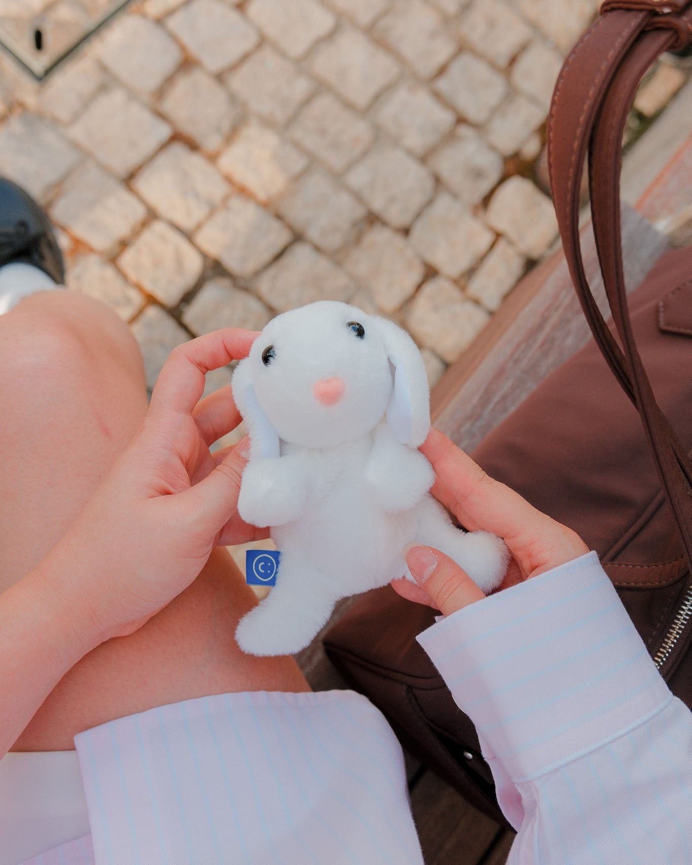 White Bunny Plushie Reusable XL Bag
