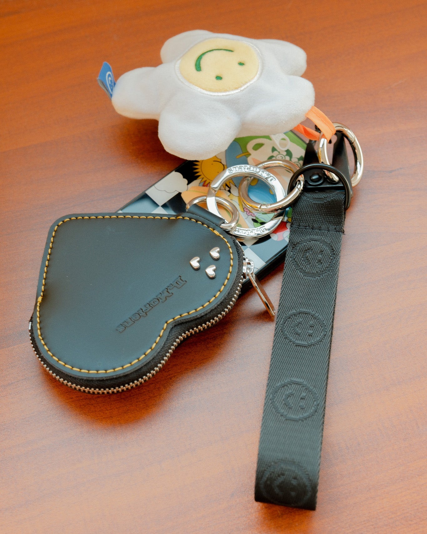 Signature Smile Wrist Strap in Black