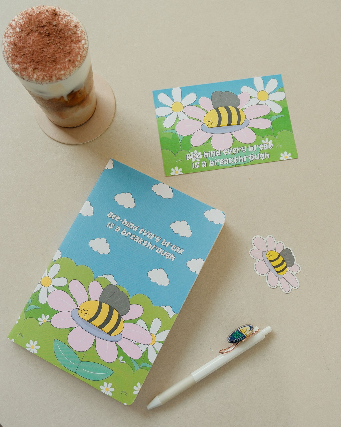 Bee-hind Every Break Is A Breakthrough A5 Notebook