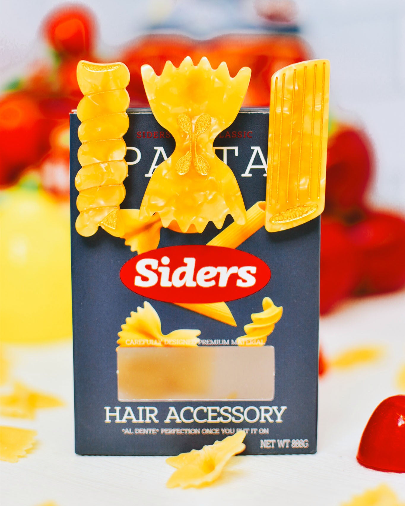 Pasta Variety Hair Clips