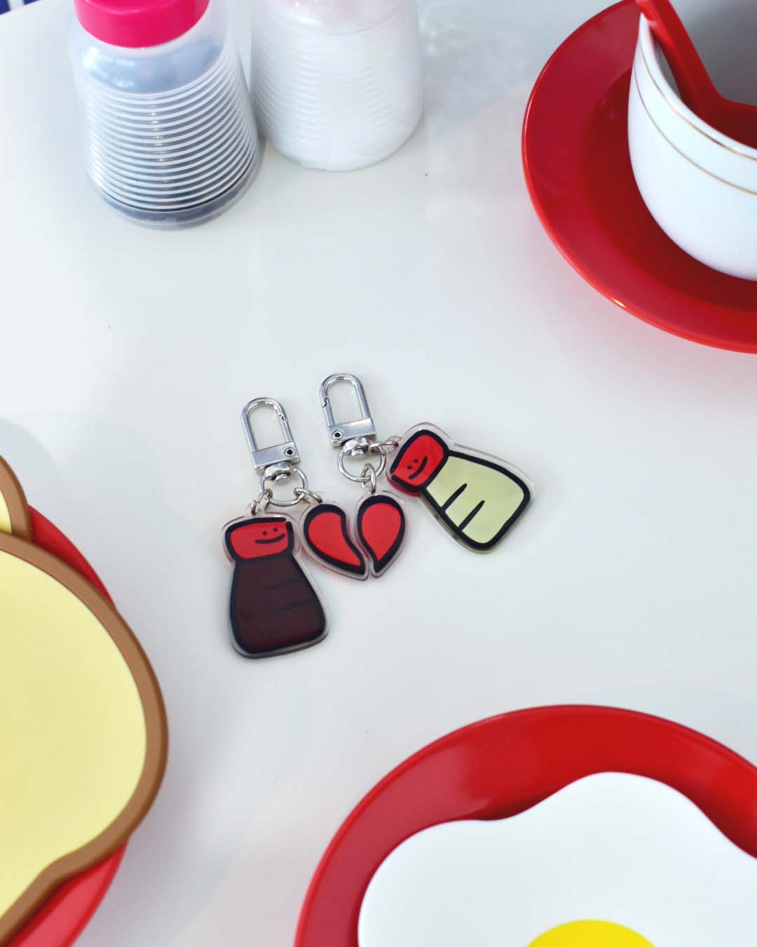 Soy Sauce & Pepper Keychain Duo