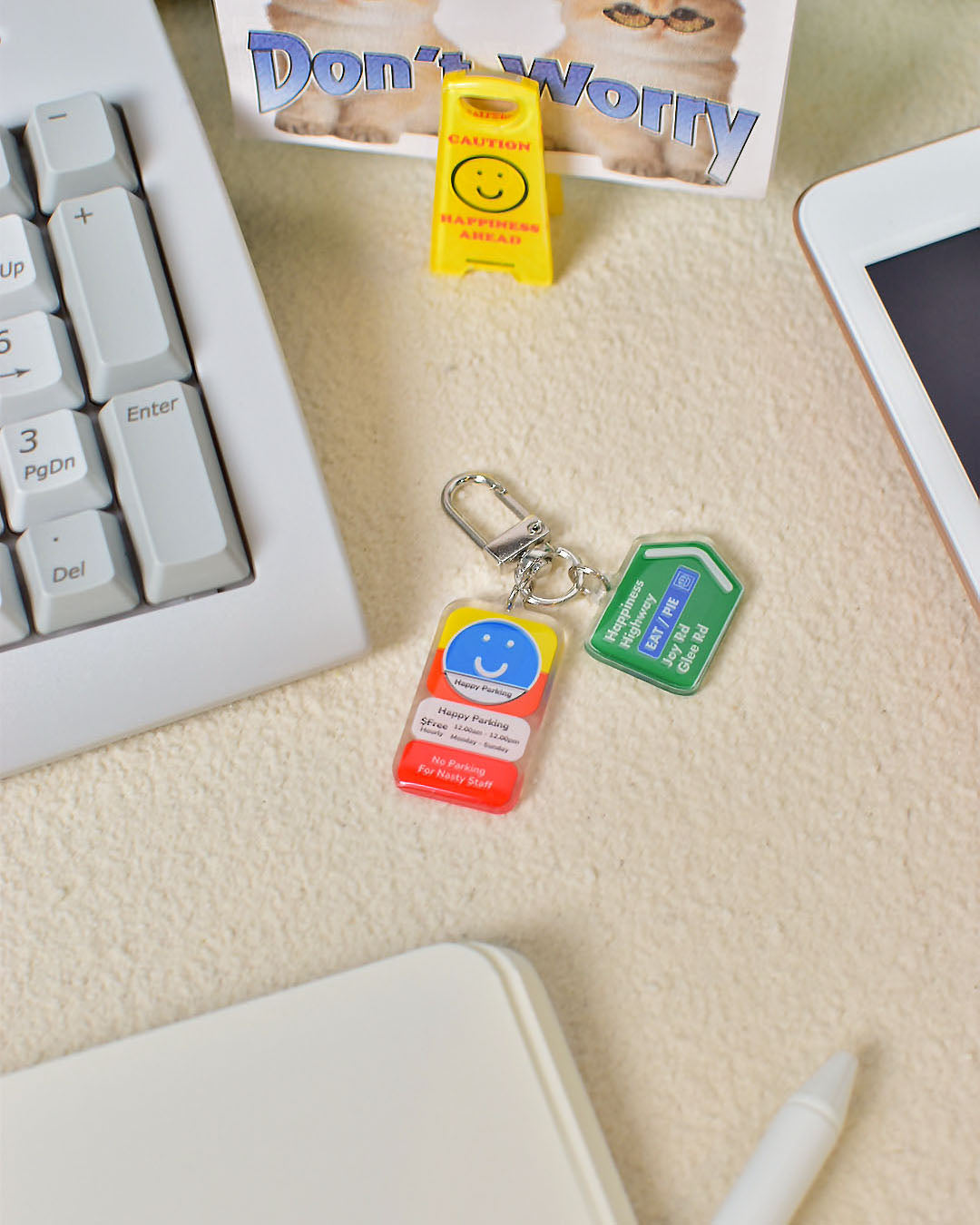 Happy Parking Sign Keychain