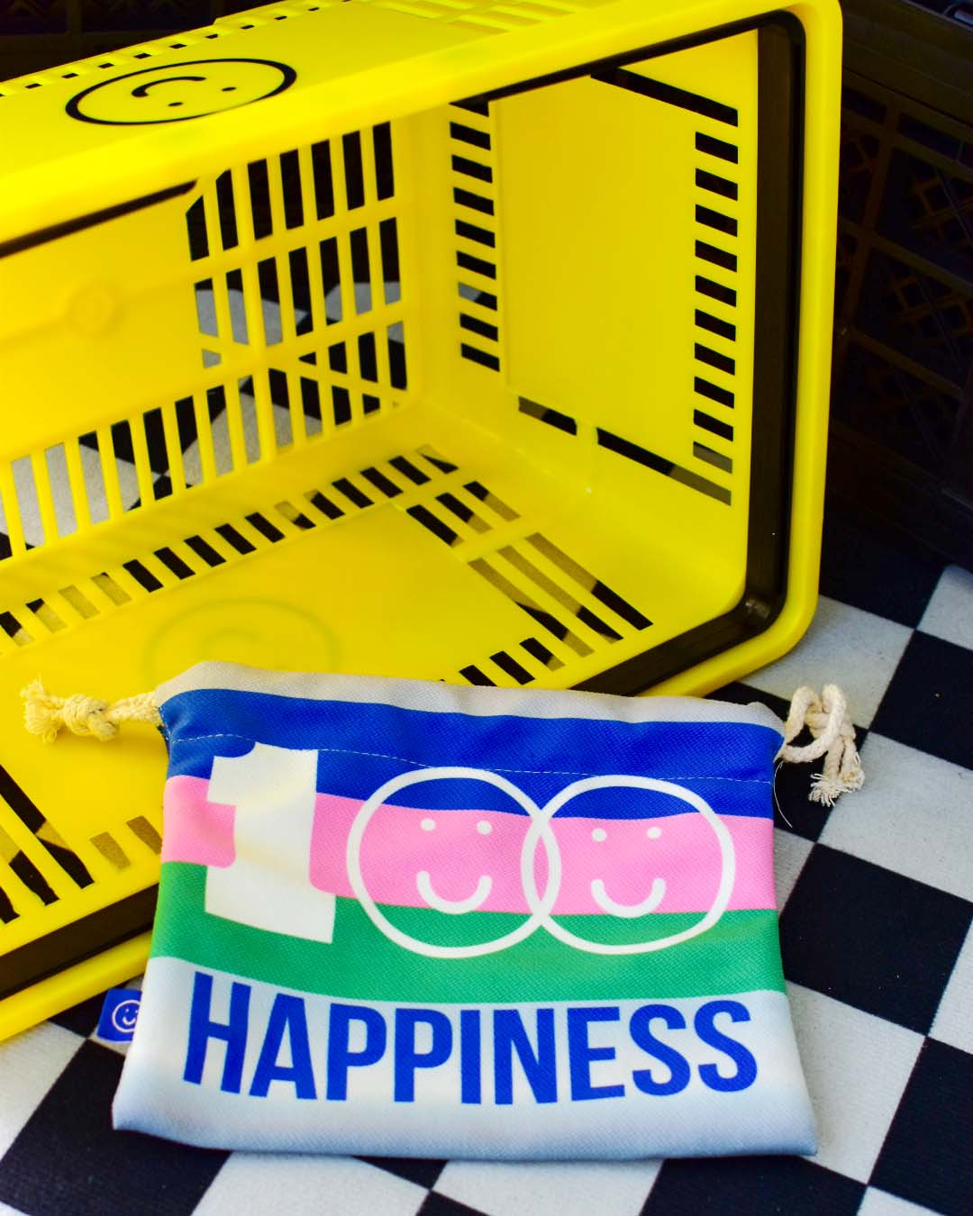 100% Happiness Drawstring Pouch