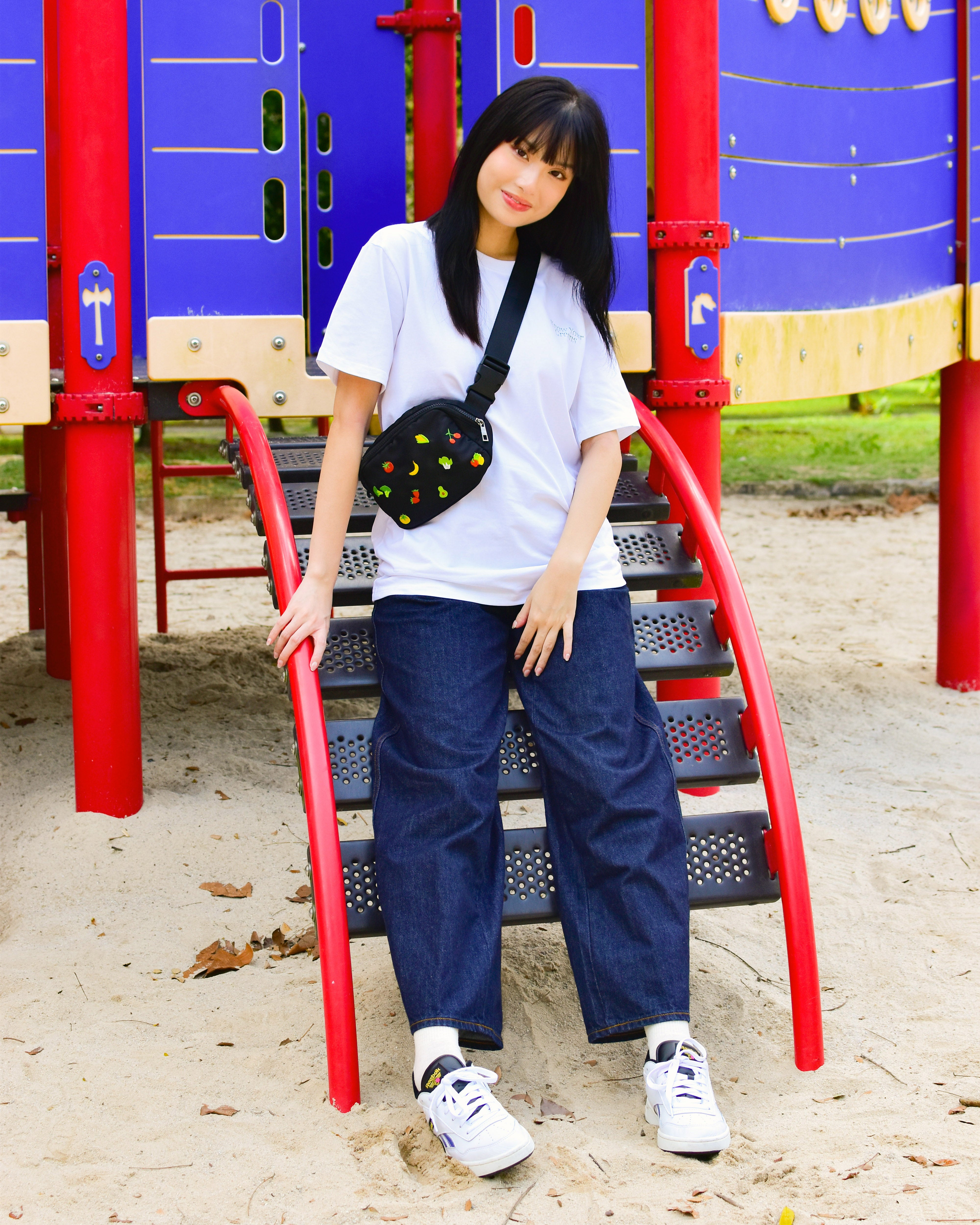 Fruits Vegs Embroidered Waist/Sling Bag