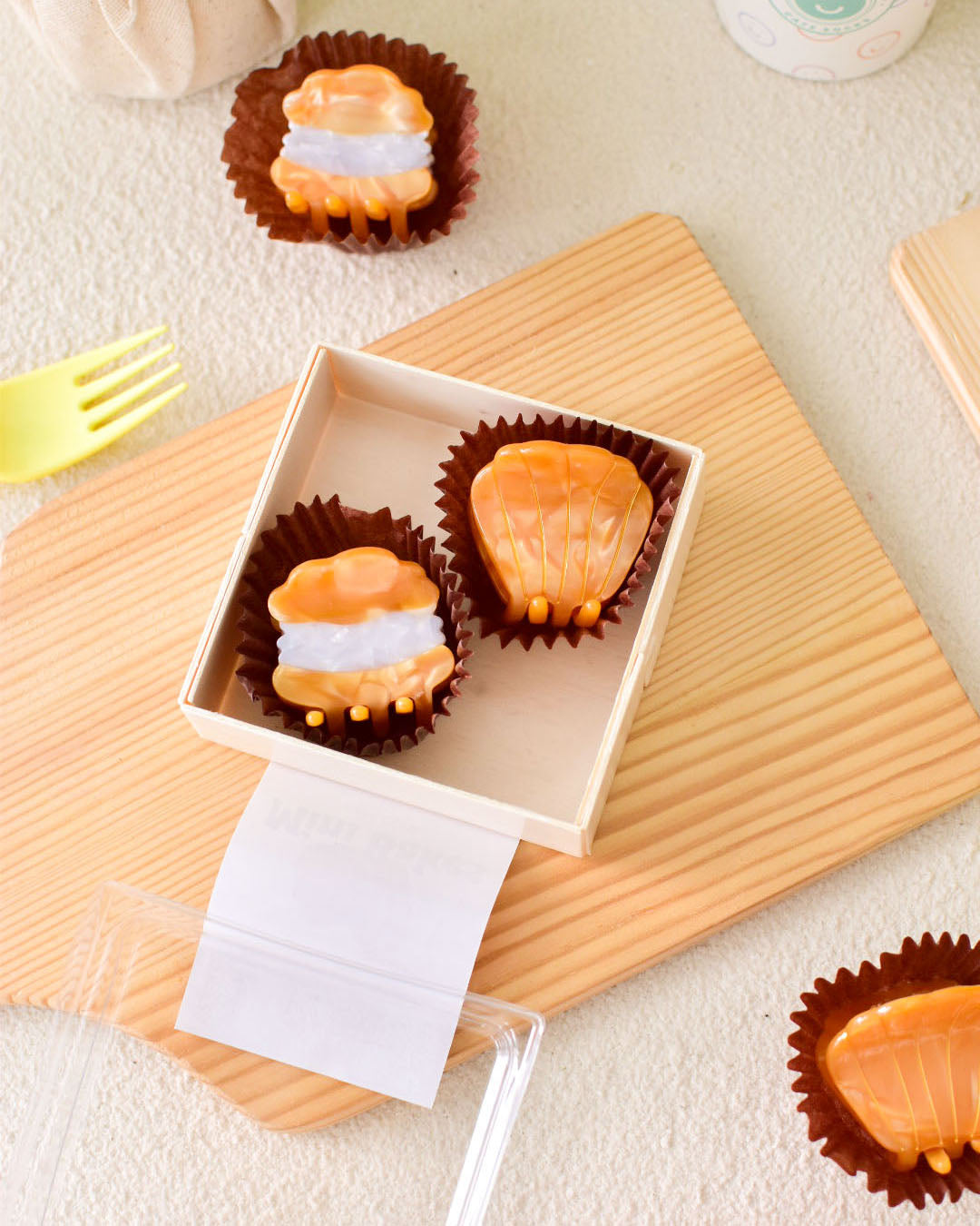 Cream Puff & Madeleine Hair Claw Clip (Mini Bakes)