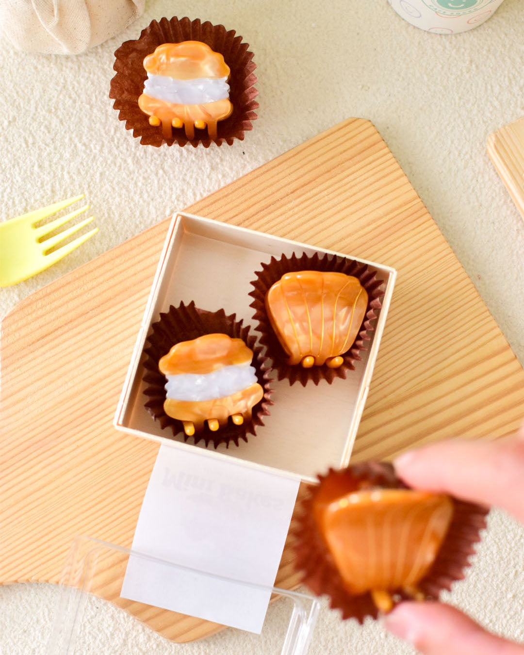 Cream Puff & Madeleine Hair Claw Clip (Mini Bakes)