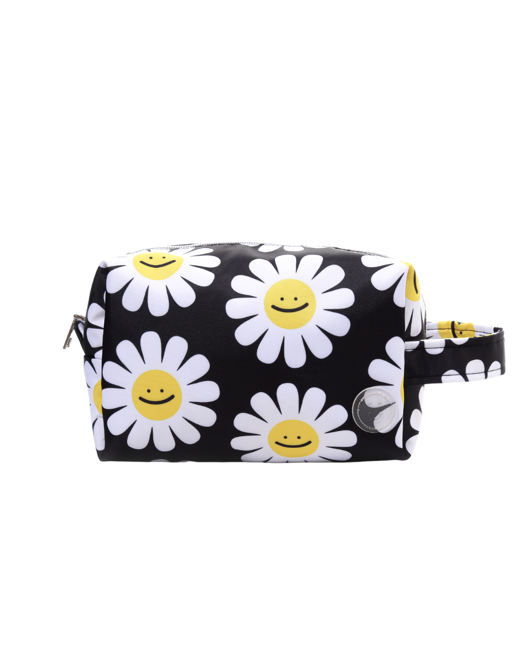 Black Daisy Flower Big Pouch