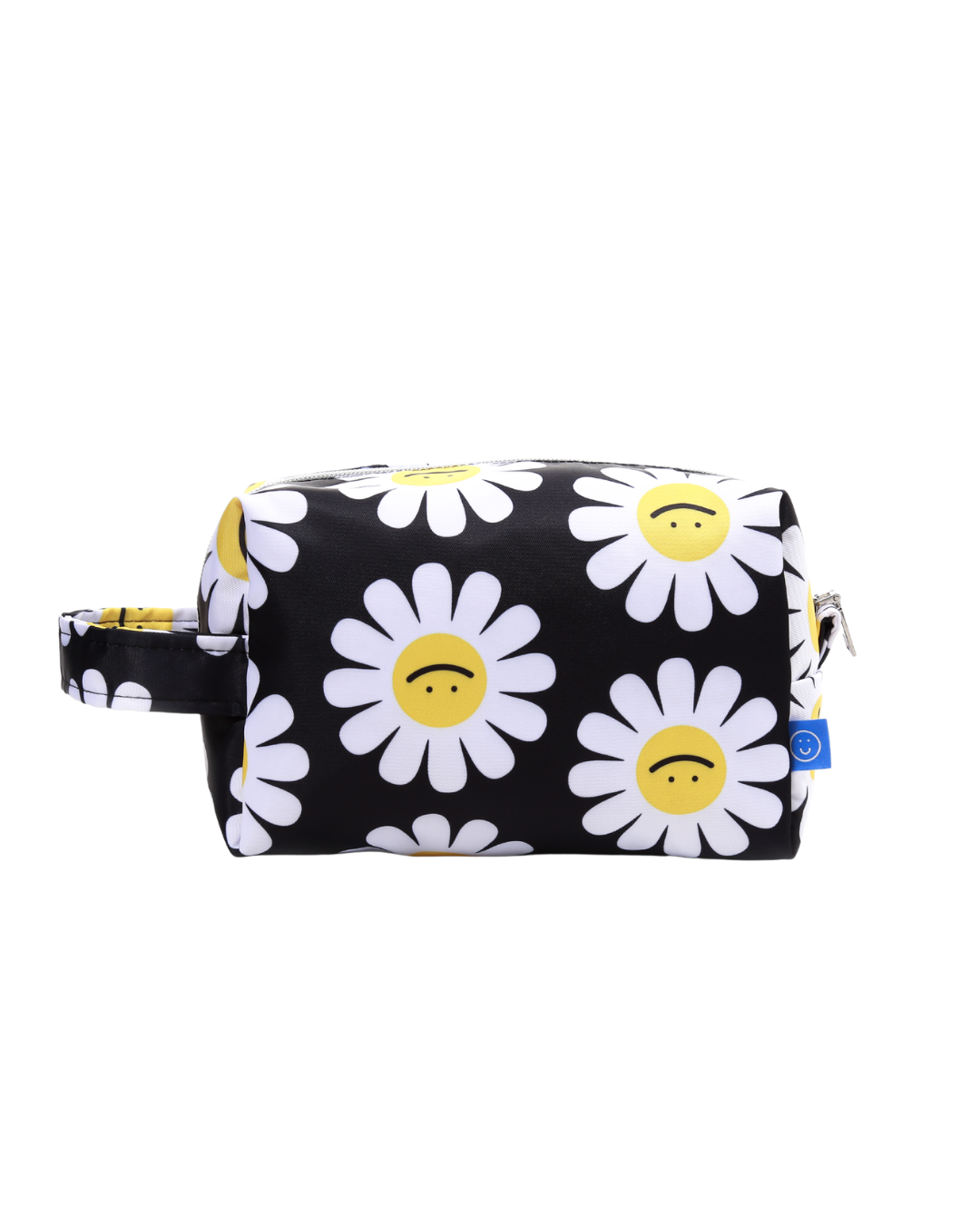 Black Daisy Flower Big Pouch