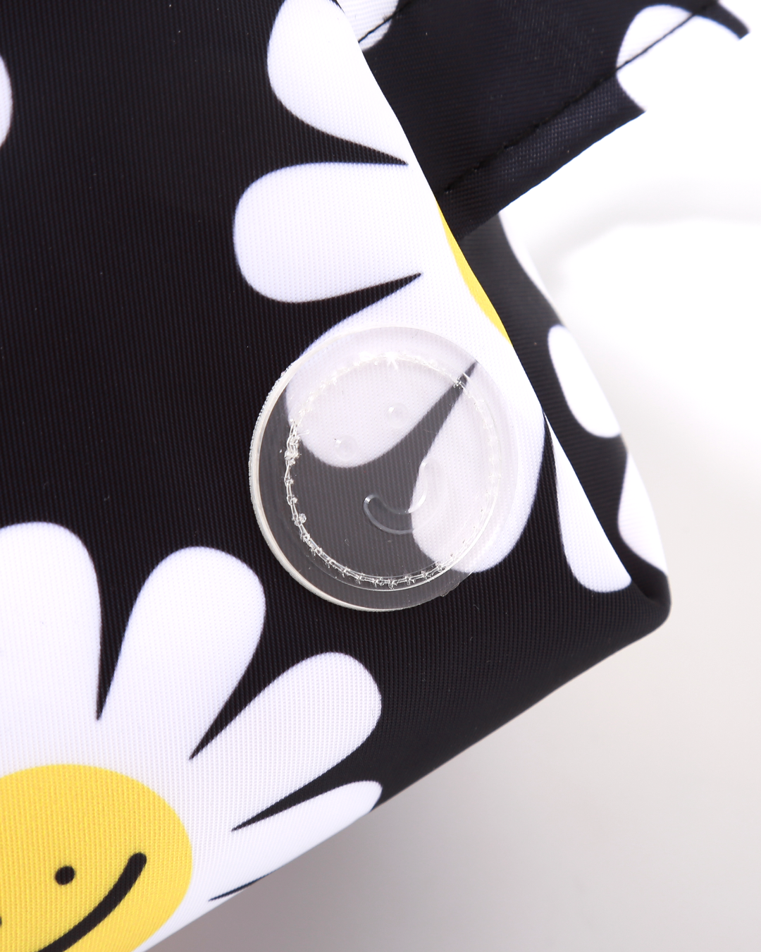 Black Daisy Flower Big Pouch