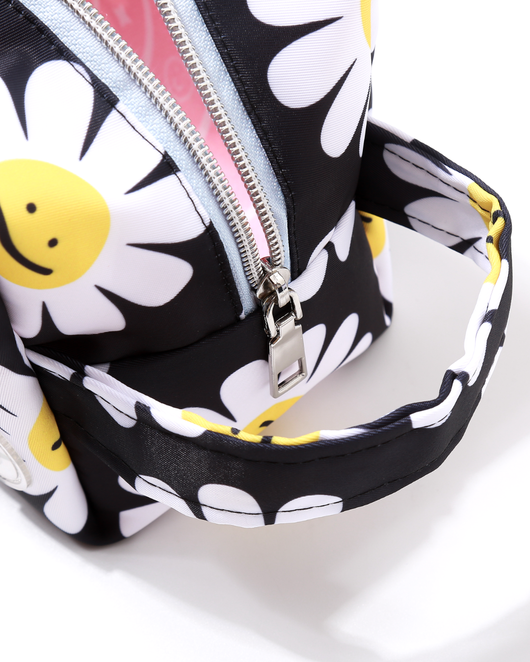 Black Daisy Flower Big Pouch