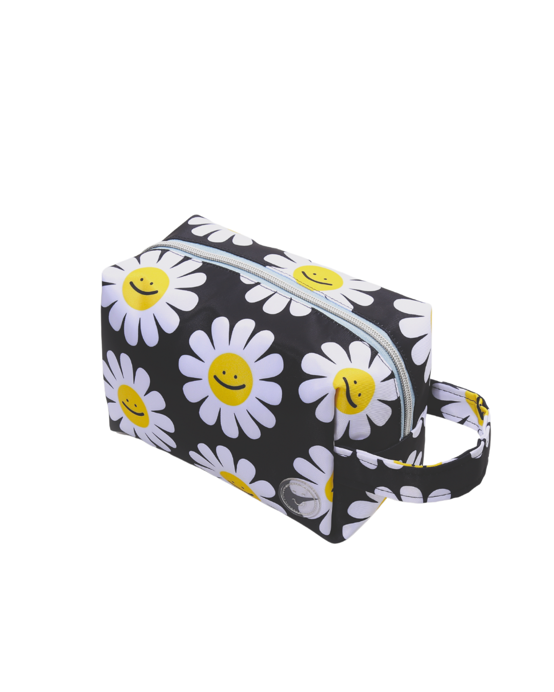 Black Daisy Flower Big Pouch