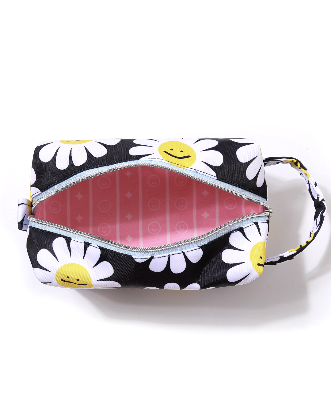 Black Daisy Flower Big Pouch