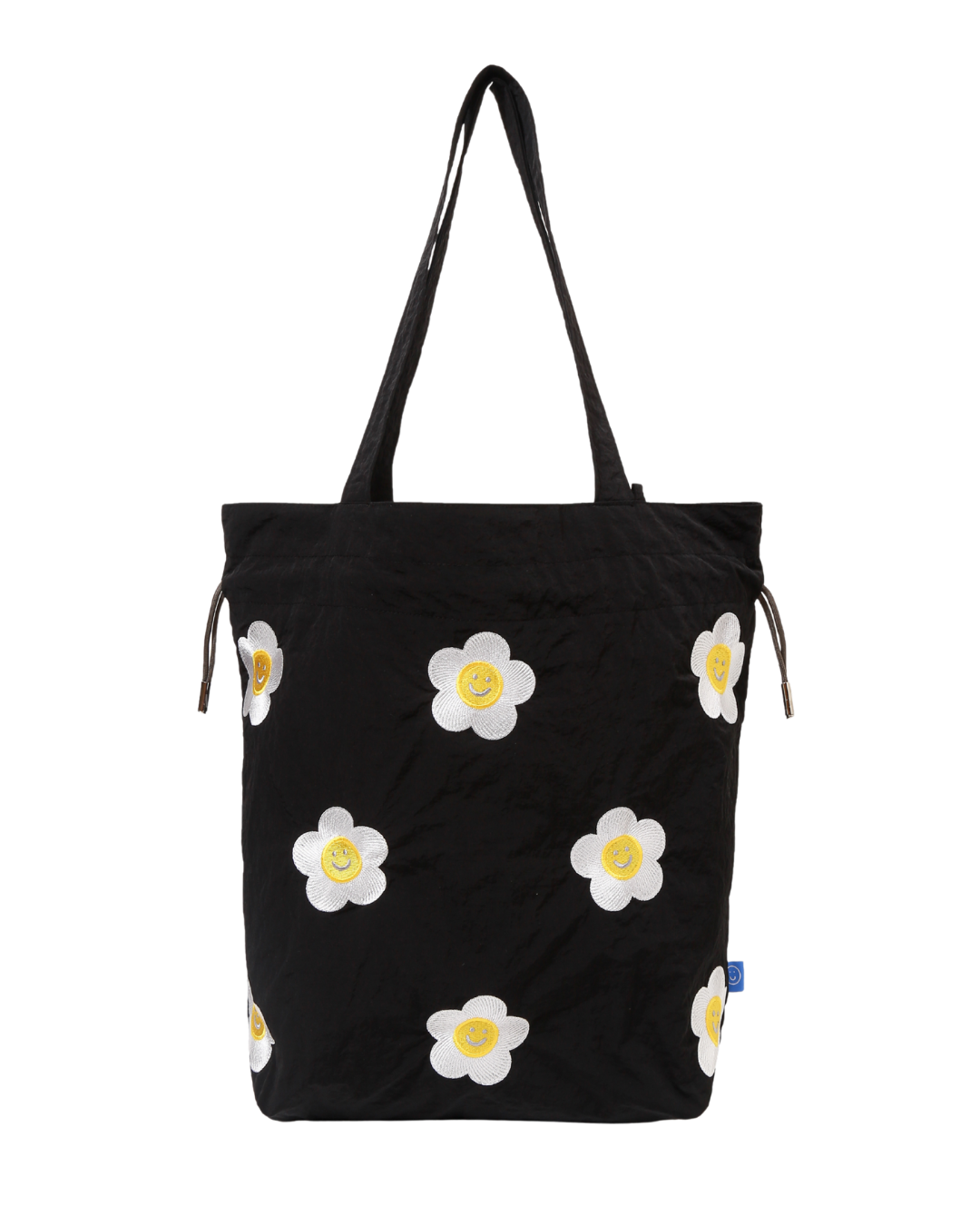 Daisy Embroidery Drawstring Bucket Pouch Totebag