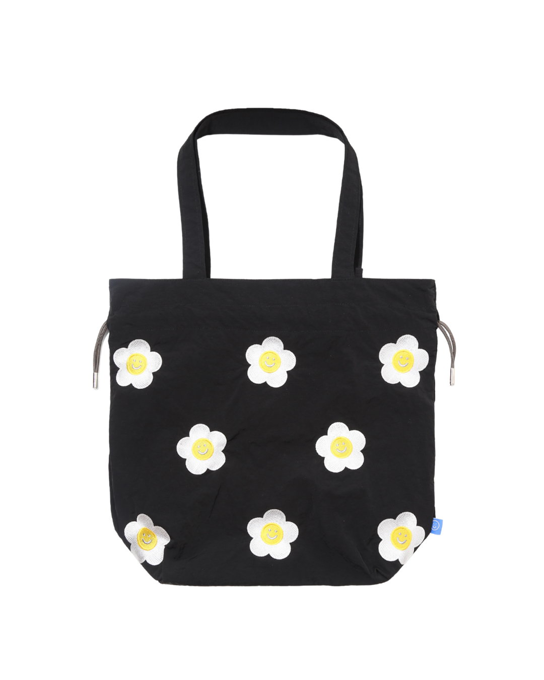 Daisy Embroidery Drawstring Bucket Pouch Totebag