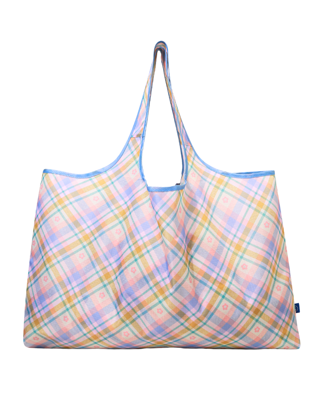 Daisy Plaid Mega Reusable Bag
