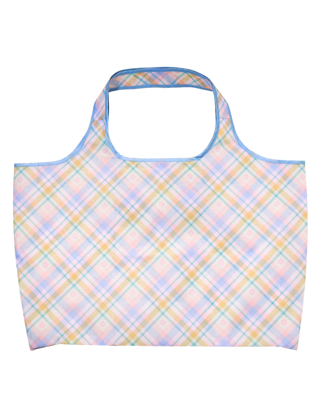 Daisy Plaid Mega Reusable Bag