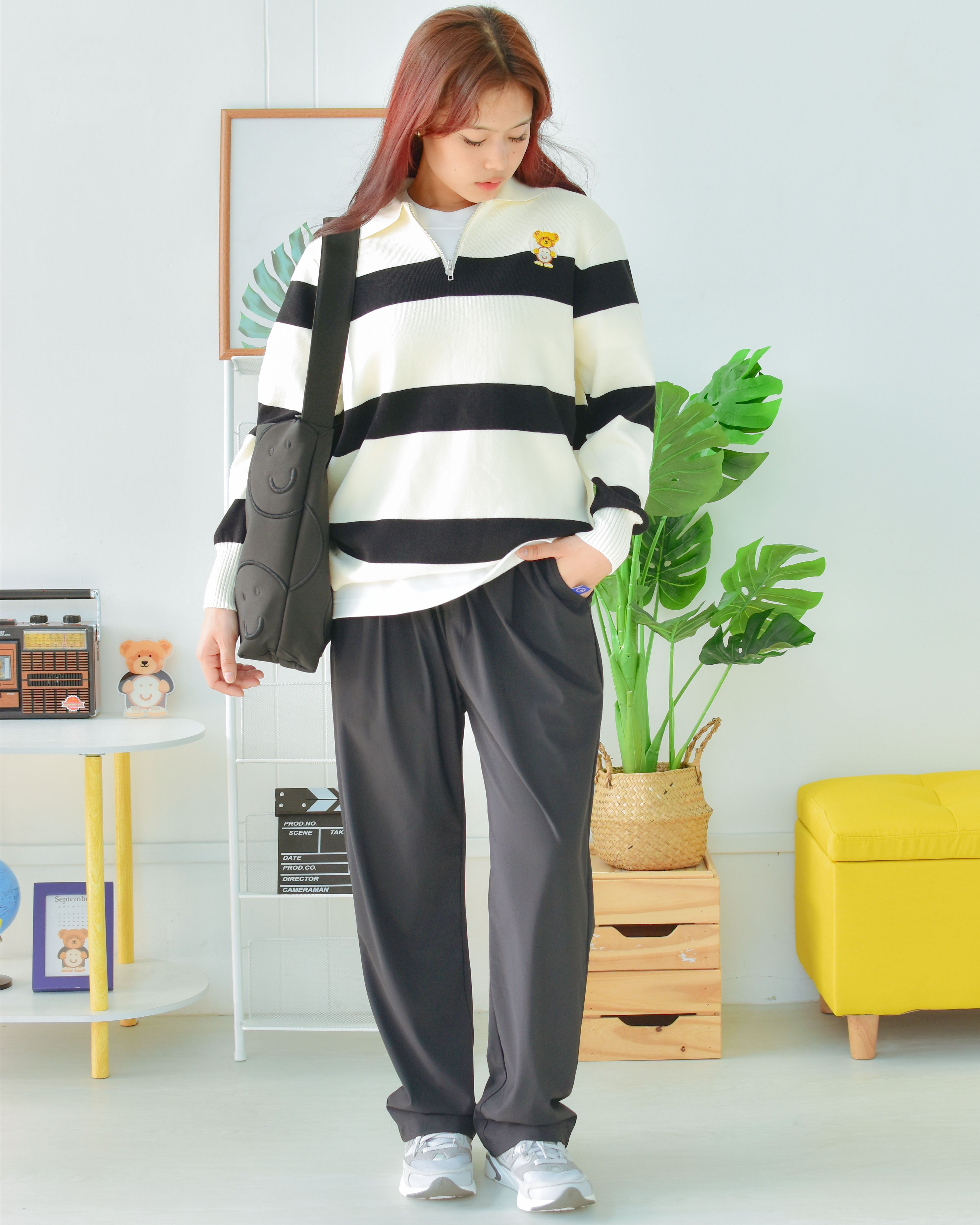 Signature Teddy Striped Cooling Knit Sweater (Women)