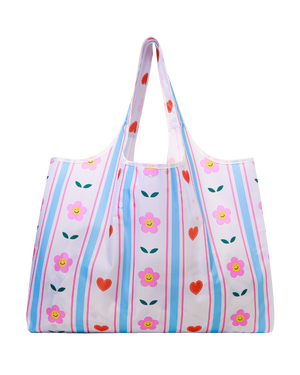 Flower Hearts Mega Reusable Nylon Bag