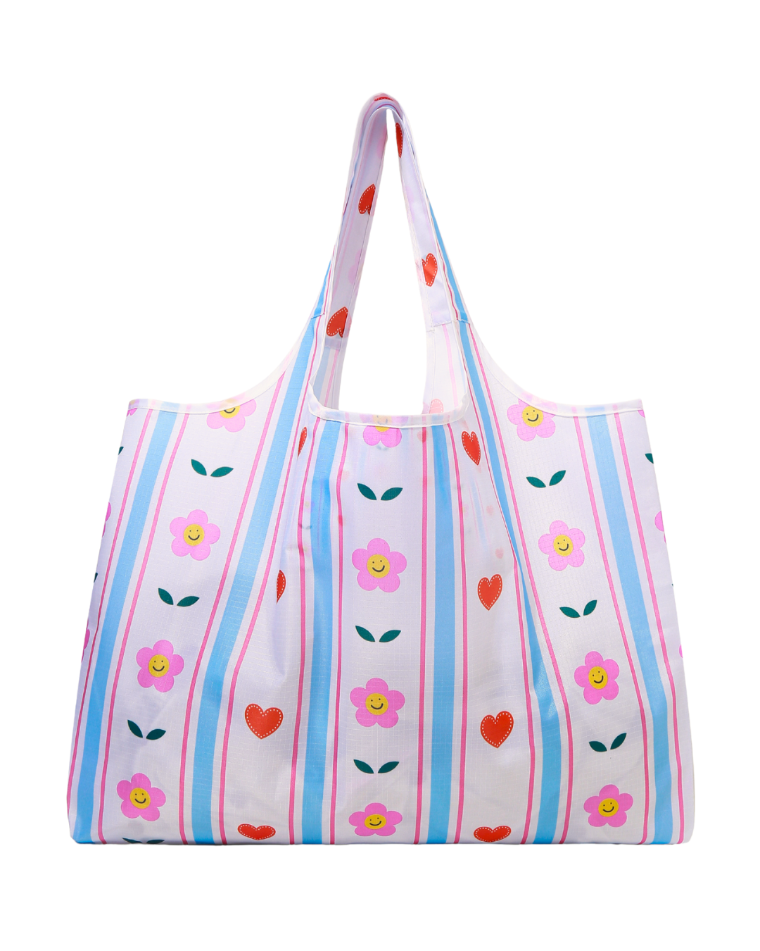 Flower Hearts Mega Reusable Nylon Bag