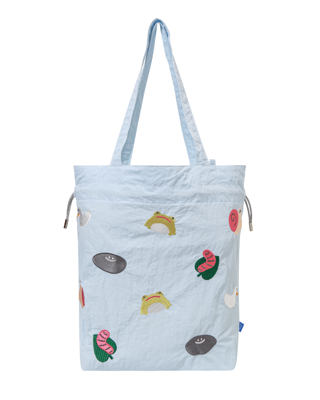Garden Embroidery Drawstring Bucket Pouch Totebag