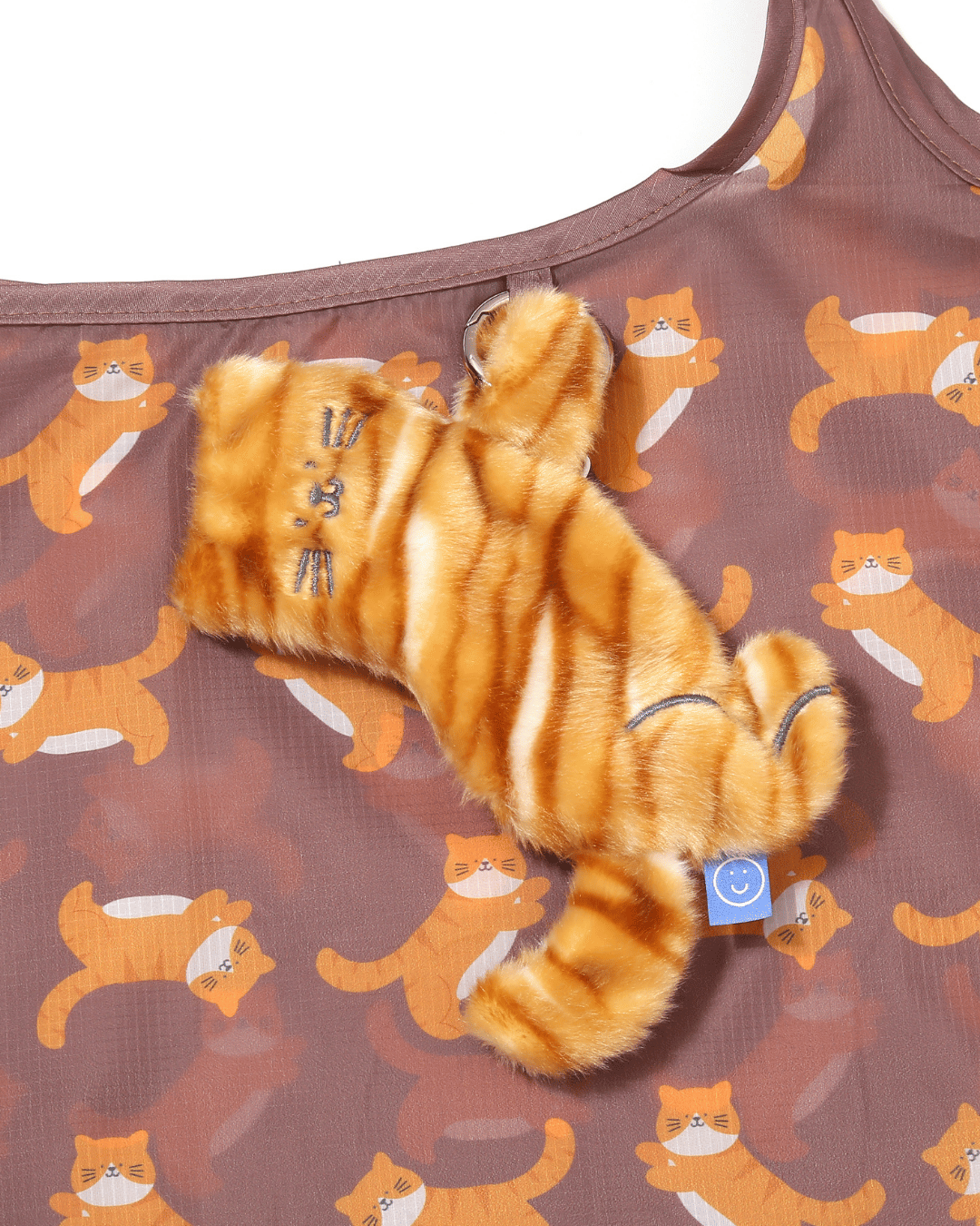 Hang In There Ginger Cat Plushie Reusable Bag XL