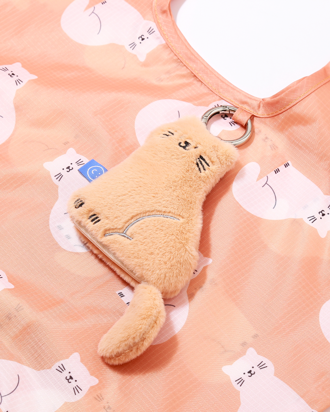 Ginger Cat Plushie Reusable Nylon Large Bag