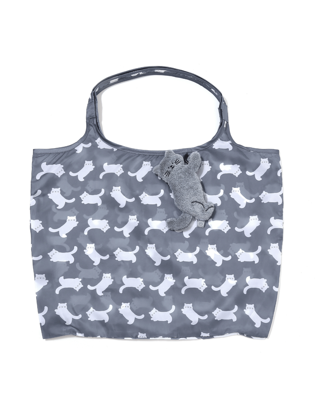 Hang In There Grey Cat Plushie Reusable Bag XL