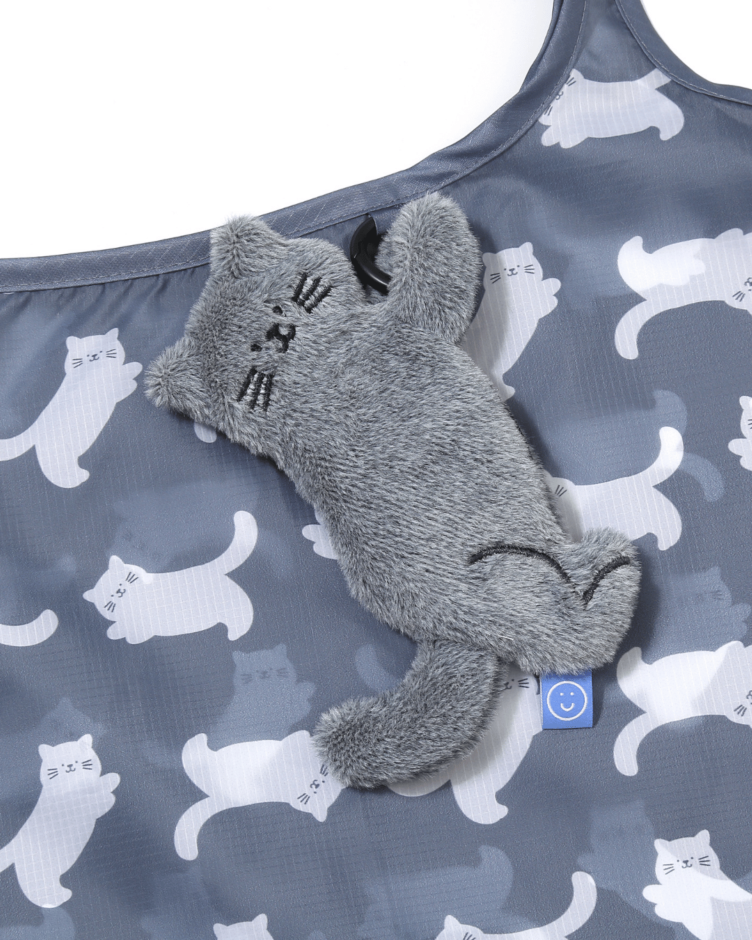 Hang In There Grey Cat Plushie Reusable Bag XL