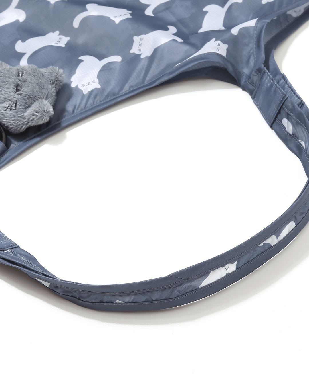 Hang In There Grey Cat Plushie Reusable Bag XL