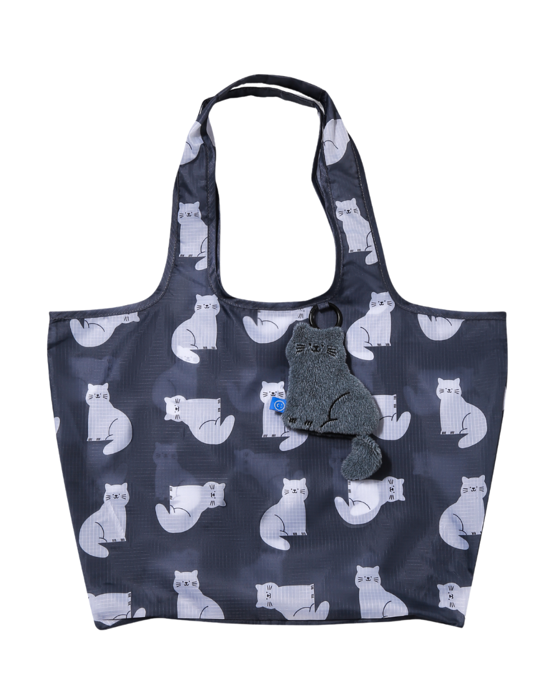 Grey Cat Plushie Reusable Large Bag