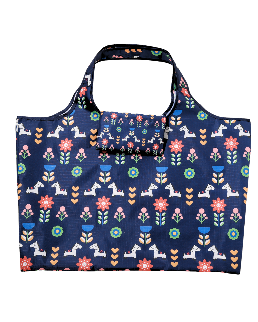 Horse & Flowers Mega Reusable Nylon Bag