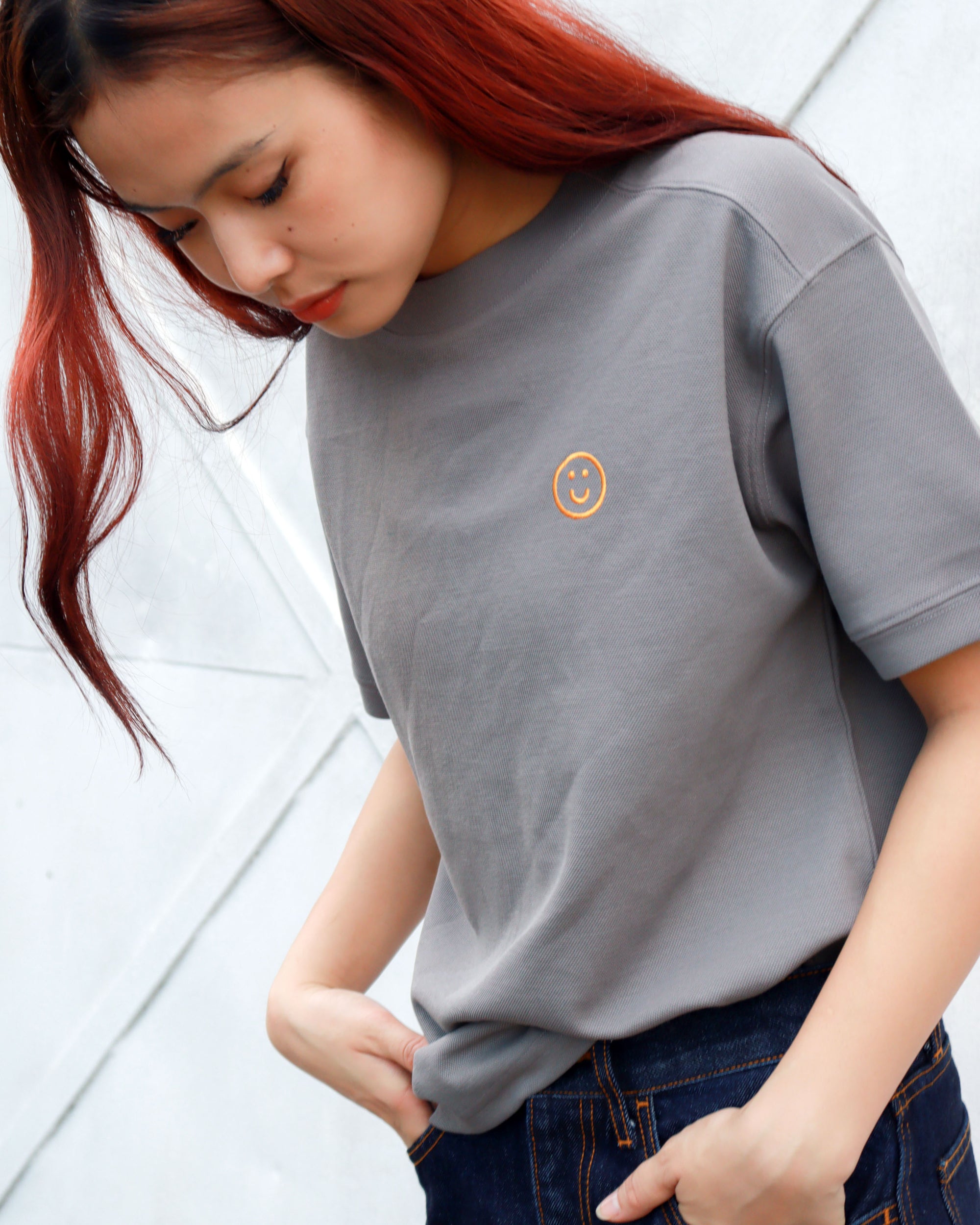 Signature "Air-con" Tee in Steel Grey