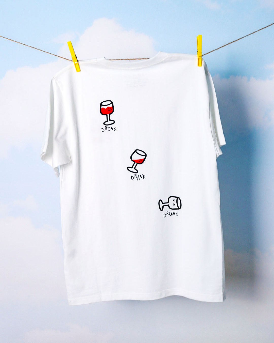 Drink Drank Drunk Oversized Tee In White