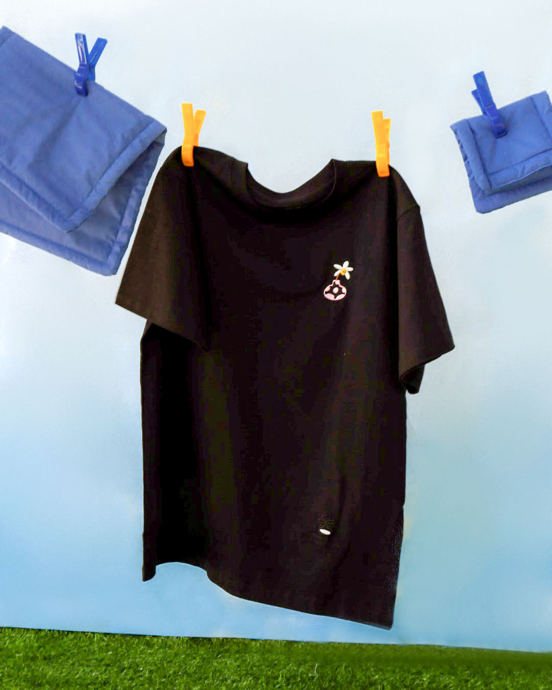 Things Are Falling Oversized Tee In Black