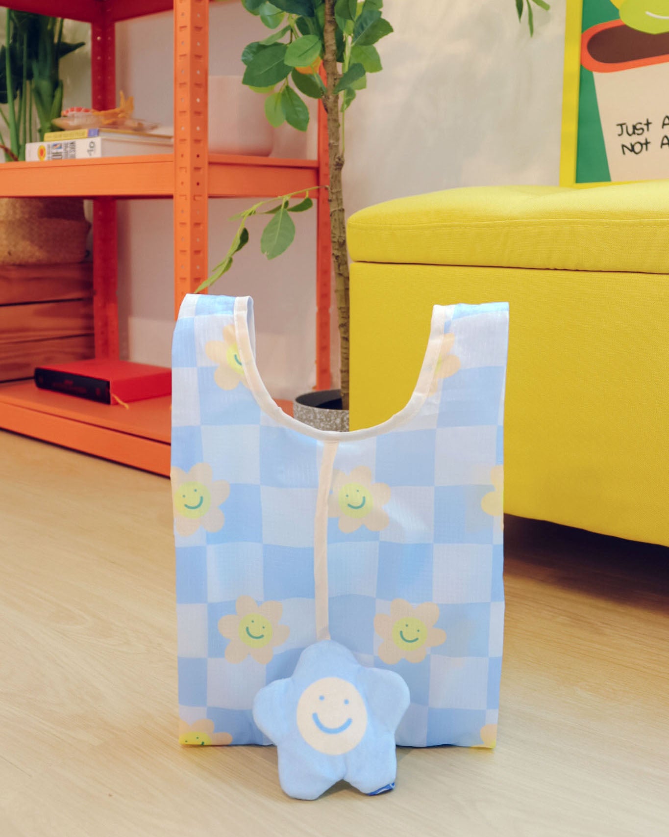 Forget Me Not Flower Plushie Reusable Nylon Bag