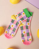 Checkered Flower Socks II