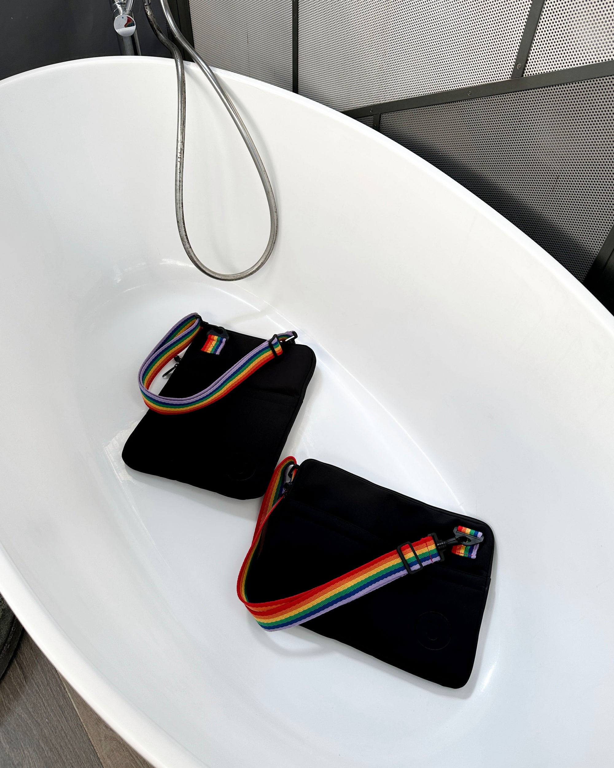 Signature Laptop Bag in Rainbow Black