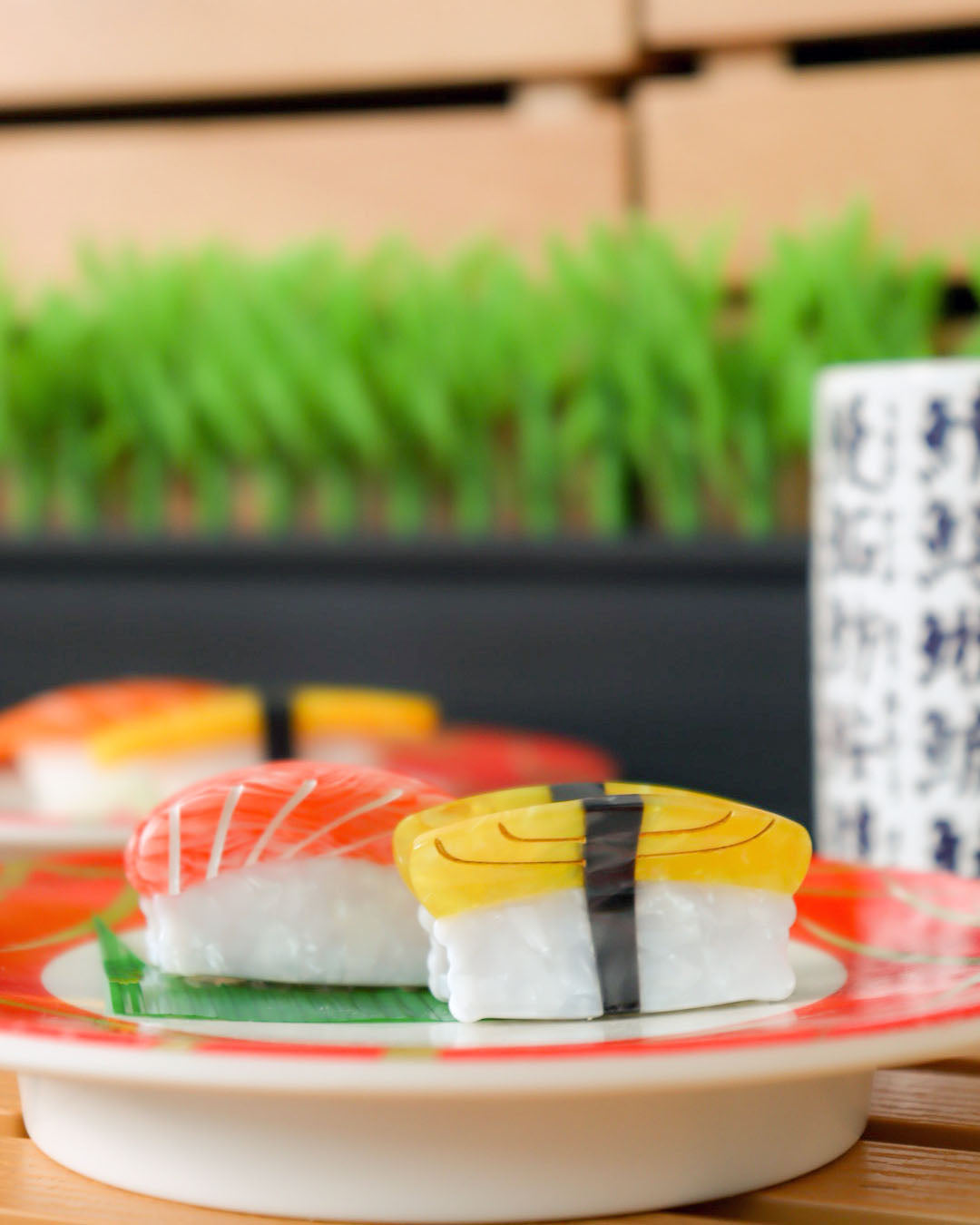 Mini Sushi Hair Claw Clip Duo - Salmon & Tamago