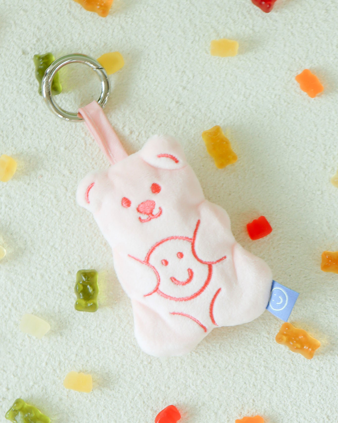 Strawberry Gummy Bear Small Plushie Reusable Nylon Bag