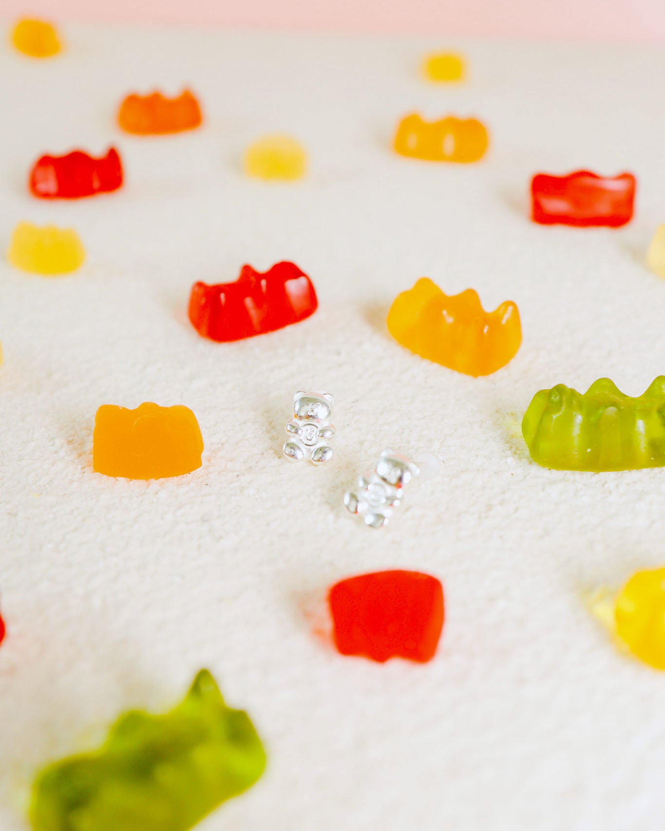 Gummy Bear Silver Stud Earrings