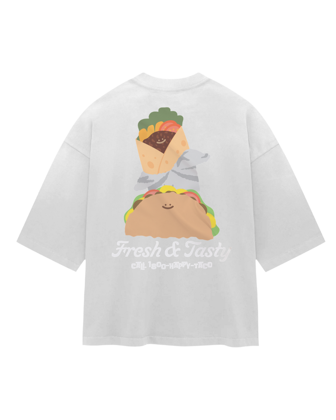 [Grade B] Happy Taco Boxy Sorona® Cooling Tee in White