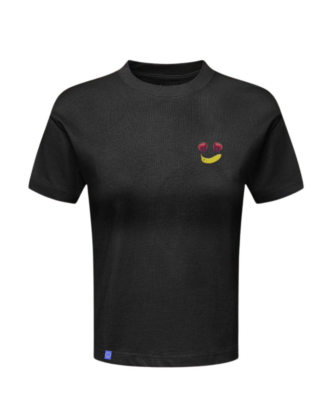 Fruity Portrait Baby Tee in Black