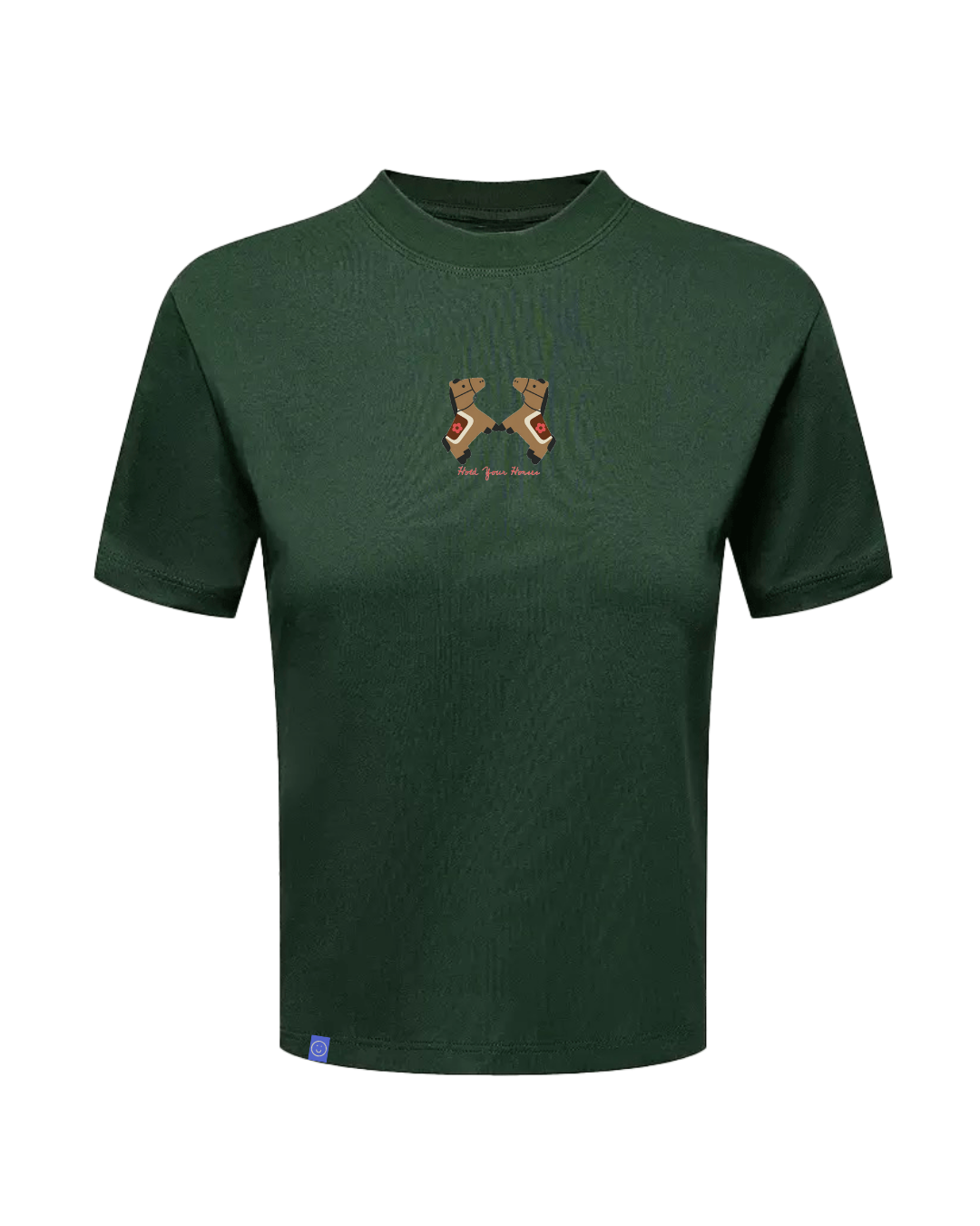 Hold Your Horses Baby Tee in Emerald